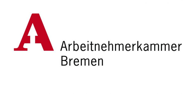 Ein großes rotes A. Rechts daneben steht in schwarzer Schrift: "Arbeitnehmerkammer Bremen".