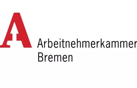 Ein großes rotes A. Rechts daneben steht in schwarzer Schrift: "Arbeitnehmerkammer Bremen".