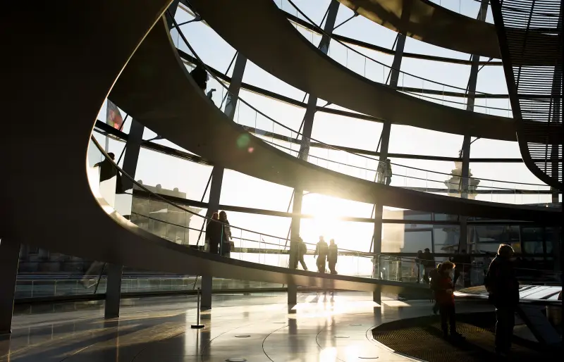 Inennansicht der Kuppel im Reichstagsgebäude des Deutschen Bundestags Inennansicht der Kuppel im Reichstagsgebäude des Deutschen Bundestags